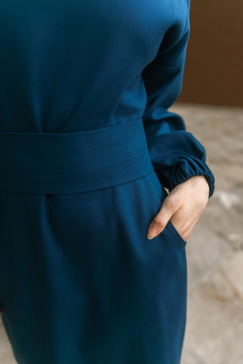 closeup shot of a blue dress