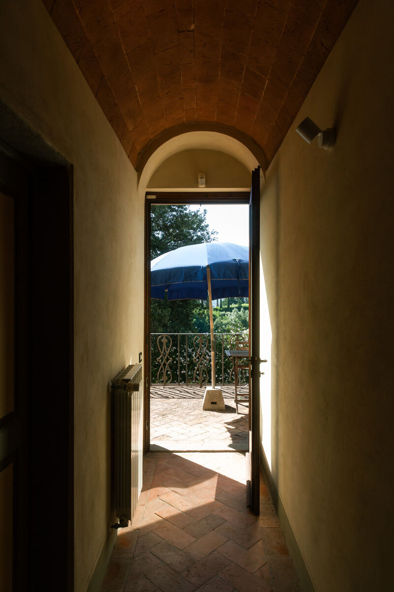 umbrella through a door