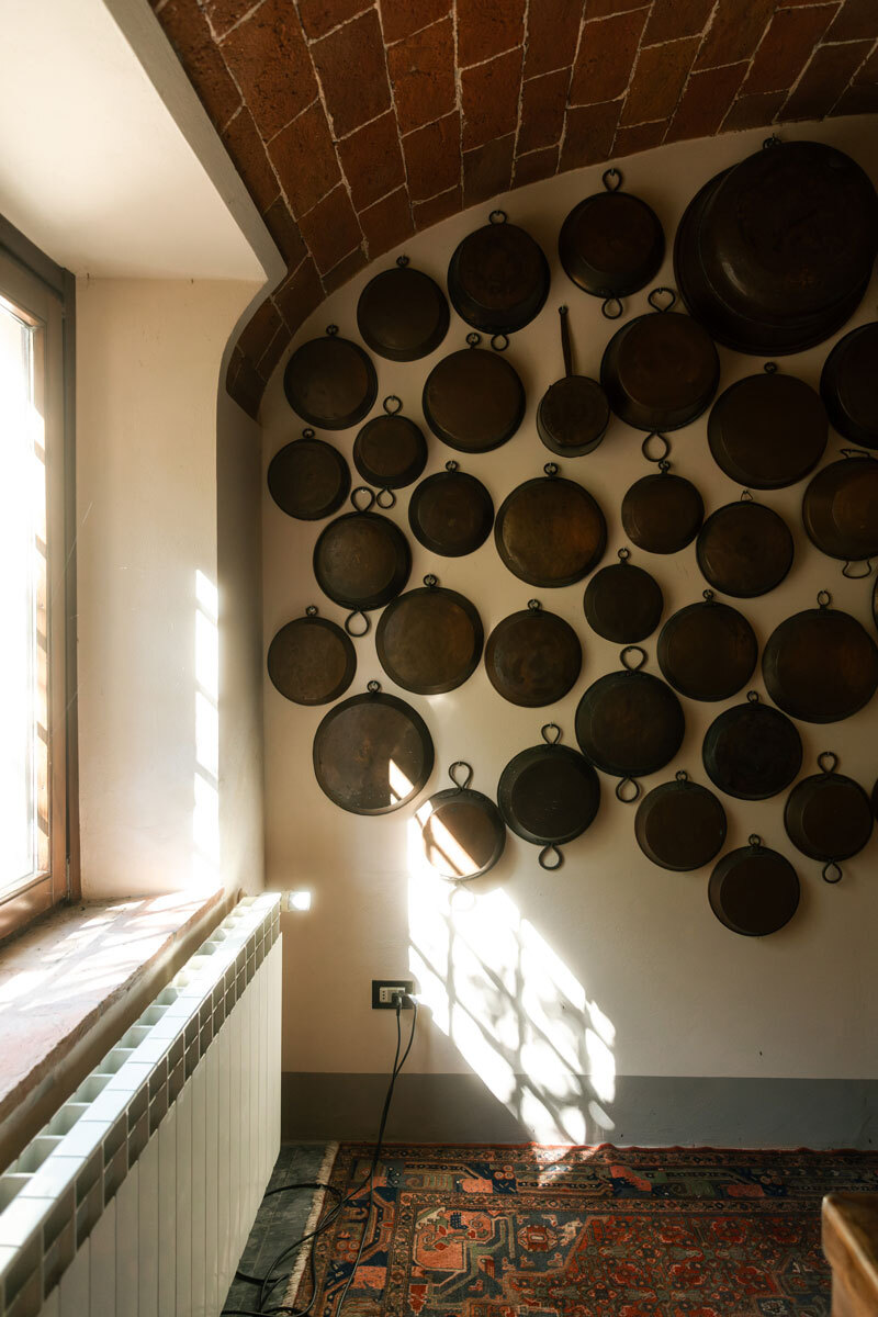 wall full of pans