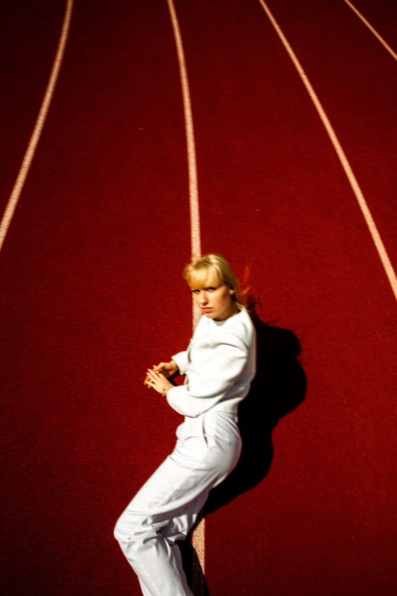 girl on a running track